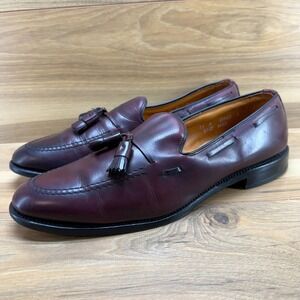 Allen Edmonds Mens Size 13 B Grayson Burgundy Leather Tassel Loafer Dress Shoes